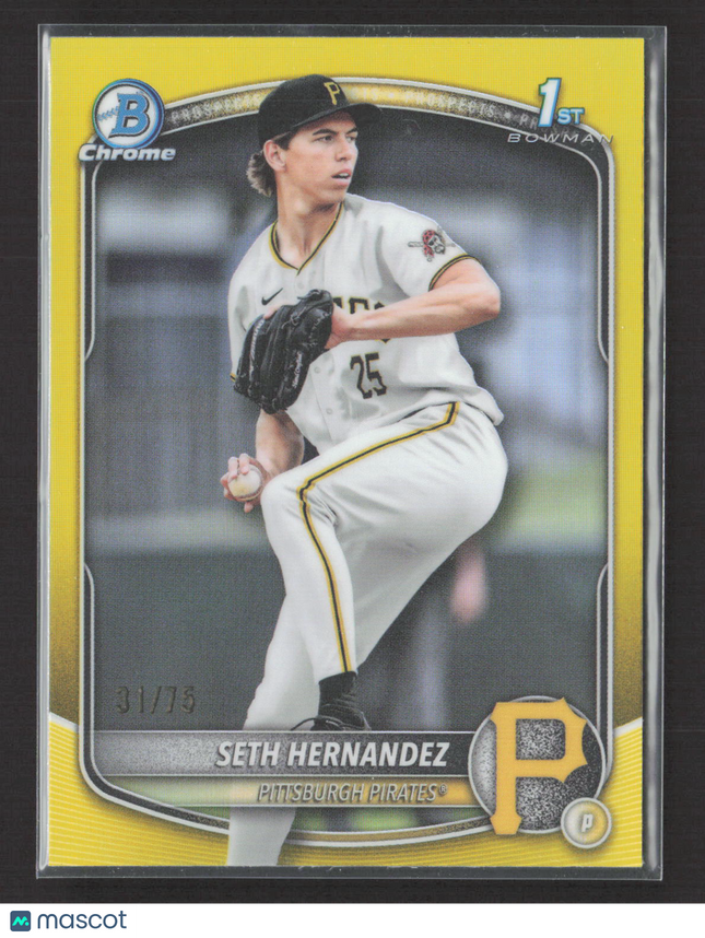 2025 Bowman Chrome Draft Seth Hernandez #BDC-25 Yellow /75