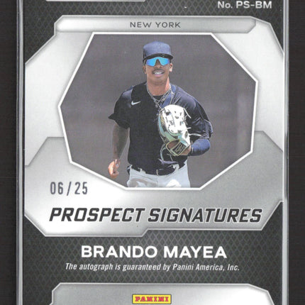 2024 Panini Prizm Baseball Signatures Brando Mayea #PS-BM Green 06/25 Auto