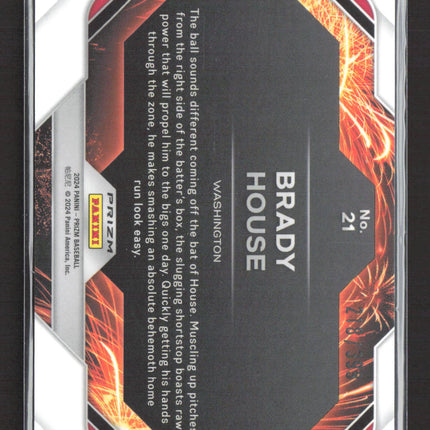 2024 Panini Prizm Baseball Fireworks Brady House #21 Orange /399