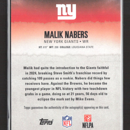 2025 Topps Signature Class Malik Nabers #40 029/225 Auto