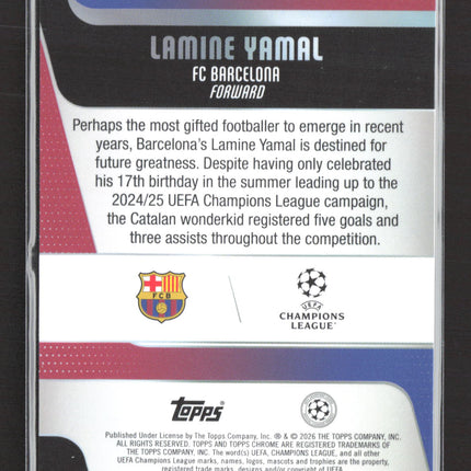 2026 Topps Chrome UEFA Champions League Lamine Yamal #10 Checkerboard