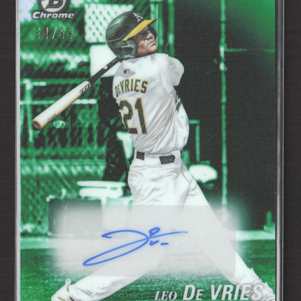 2025 Bowman Draft Baseball Leo De Vries #AA-LDV Green Refractor 64/99 Auto