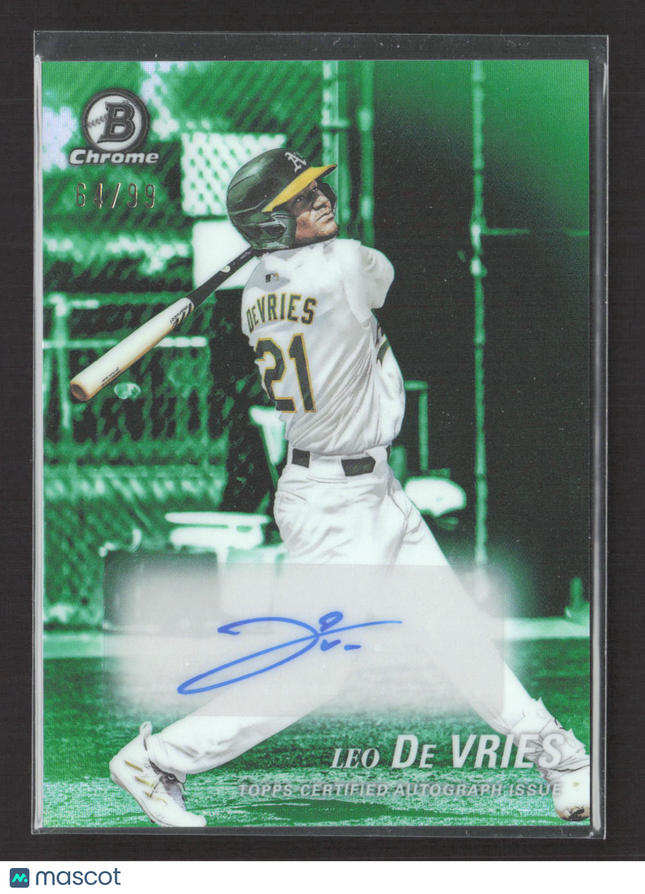 2025 Bowman Draft Baseball Leo De Vries #AA-LDV Green Refractor 64/99 Auto