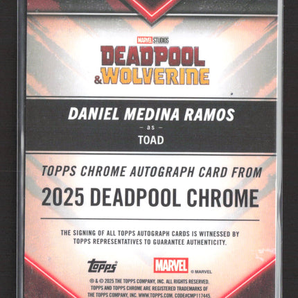 2025 Topps Chrome Deadpool & Wolverine Daniel Medina Ramos As Toad Auto /150