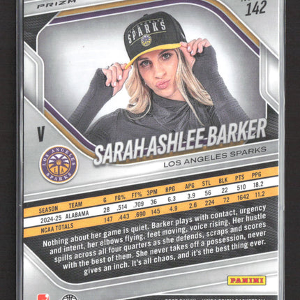 2025 Panini WNBA Prizm Sarah Ashlee Barker #142 RC Silver