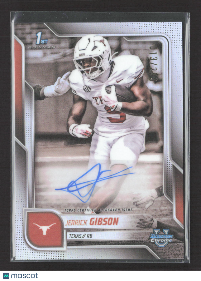 2025 Bowman University Chrome Jerrick Gibson #BCA-JG Refractor 013/299 Auto