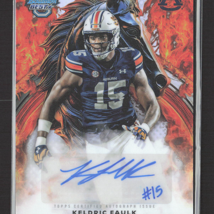 2025 Bowman University Best Football Workhorse Keldric Faulk #WA-KF Auto