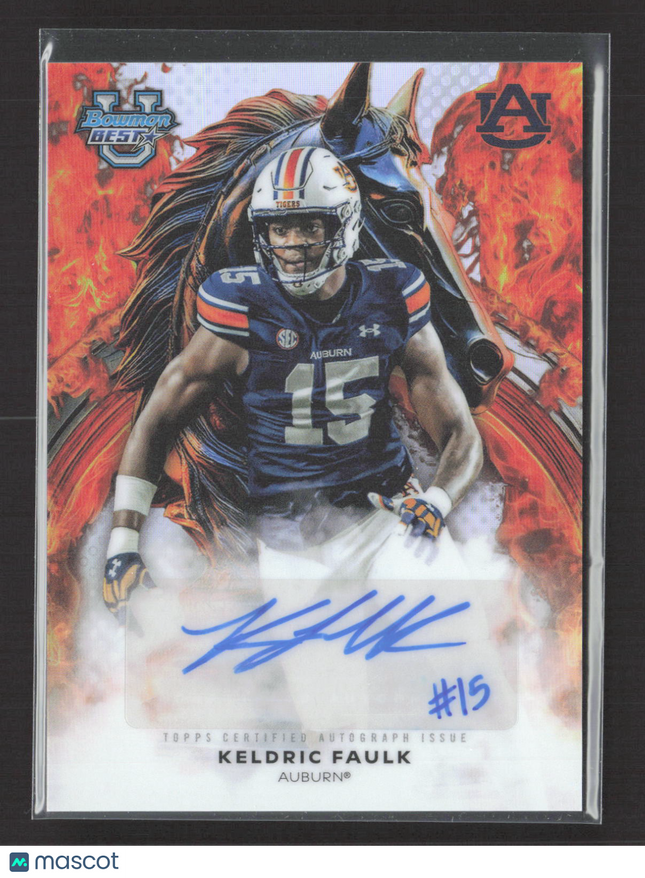 2025 Bowman University Best Football Workhorse Keldric Faulk #WA-KF Auto