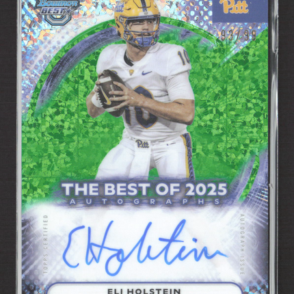 2025 Bowman University Best Eli Holstein #BOA-EHO Green Refractor Auto /99