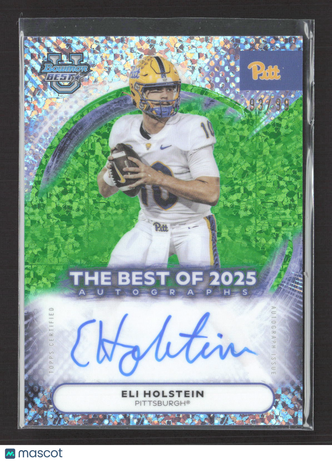2025 Bowman University Best Eli Holstein #BOA-EHO Green Refractor Auto /99
