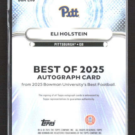 2025 Bowman University Best Eli Holstein #BOA-EHO Green Refractor Auto /99