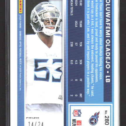 2025 Panini Donruss Optic Prizm Oluwafemi Oladejo #280 Green Dragon 14/24
