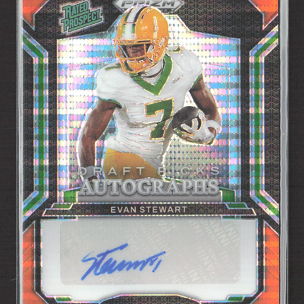 2025 Panini Prizm Draft Picks Evan Stewart #DPA-EST Orange 01/35 Auto