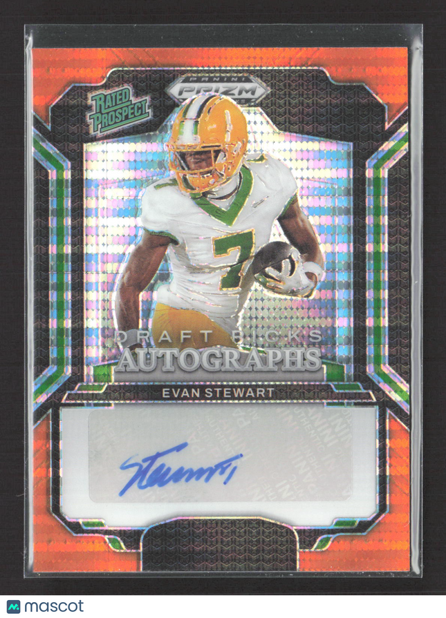 2025 Panini Prizm Draft Picks Evan Stewart #DPA-EST Orange 01/35 Auto