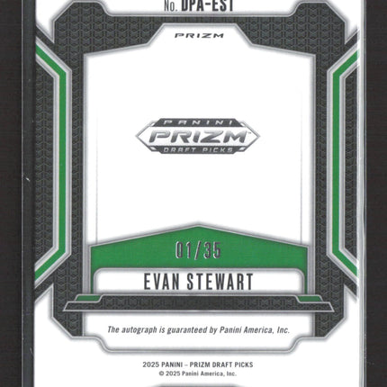 2025 Panini Prizm Draft Picks Evan Stewart #DPA-EST Orange 01/35 Auto