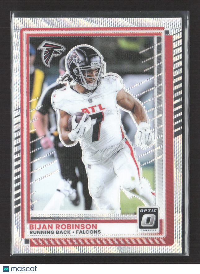 2025 Panini Donruss Optic Prizm Bijan Robinson #118 292/300 Silver Wave