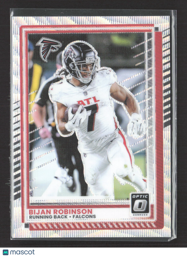 2025 Panini Donruss Optic Prizm Bijan Robinson #118 115/300 Silver Wave