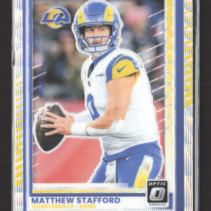 2025 Panini Donruss Optic Matthew Stafford #198 Prizm Silver Wave /300