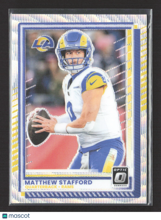 2025 Panini Donruss Optic Prizm Matthew Stafford #198 /300 Silver Wave