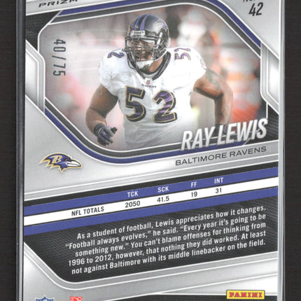 2025 Panini Prizm Football Ray Lewis #42 Green Scope /75