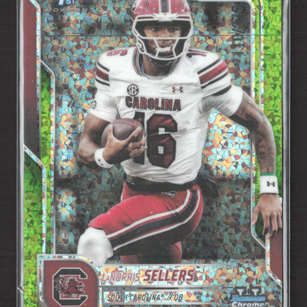 2025 Bowman Chrome University LaNorris Sellers #168 Green Speckle Refractor /275