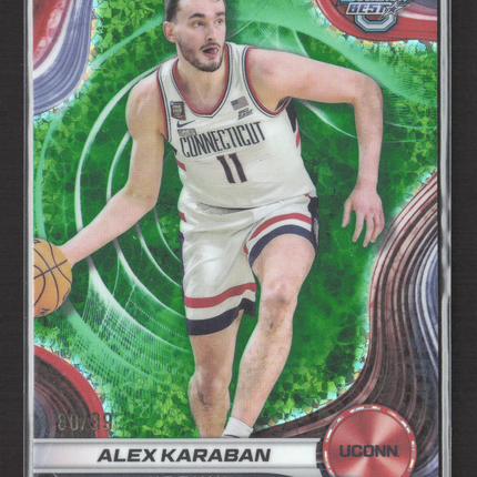 2025 Topps Bowman University Best Alex Karaban #5 Green Refractor 80/99
