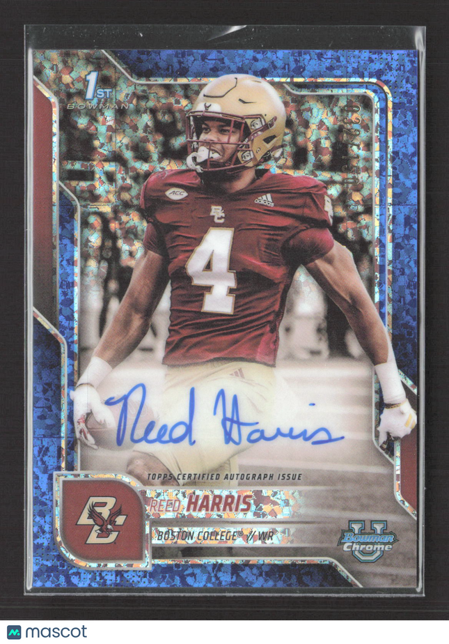 2025 Bowman University Chrome Reed Harris #BCA-RHA Blue Speckle 1st /150 Auto