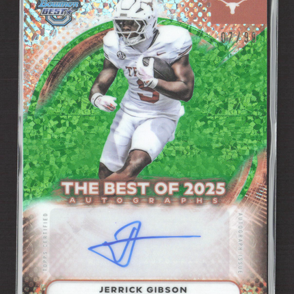 2025 Bowman University Best Jerrick Gibson #BOA-JG Green Refractor Auto /99