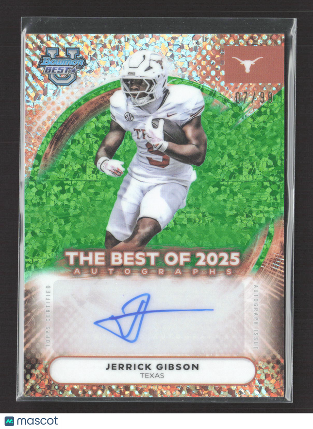 2025 Bowman University Best Jerrick Gibson #BOA-JG Green Refractor Auto /99