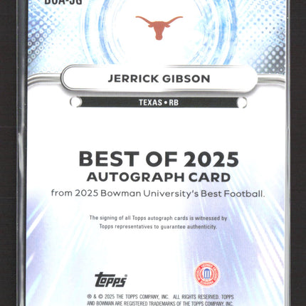 2025 Bowman University Best Jerrick Gibson #BOA-JG Green Refractor Auto /99