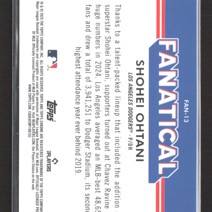 2025 Topps Chrome Fanatical Shohei Ohtani #FAN-13