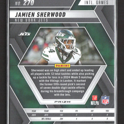 2025 Panini Mosaic Prizm Football Jamien Sherwood #270 White Sparkle