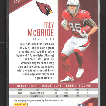 2022 Panini Phoenix Trey McBride #137 RC Auto
