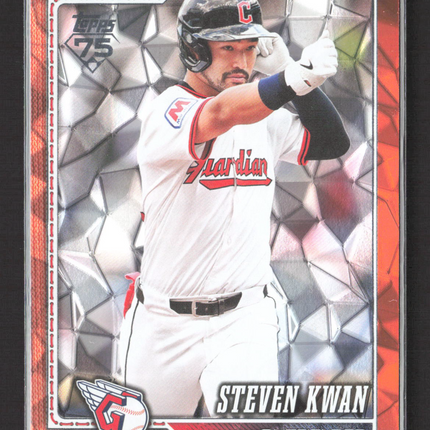 2026 Topps Series Two Steven Kwan #675 Orange Crackle /25
