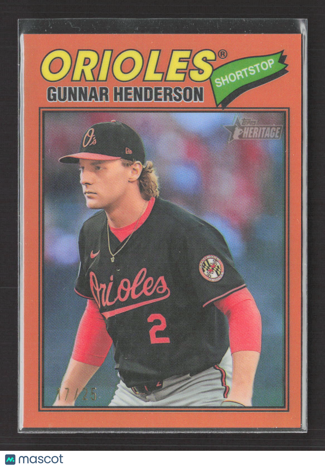 2025 Topps Heritage Gunnar Henderson #287 17/25 Orange Refractor