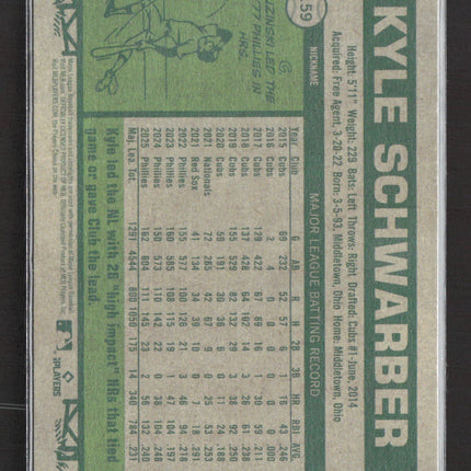 2026 Topps Heritage Kyle Schwarber #159 Nickname Variation