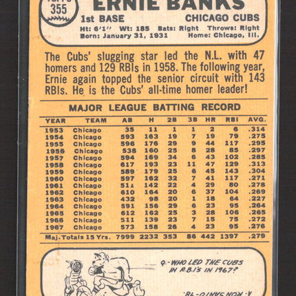 1968 Topps Ernie Banks #355