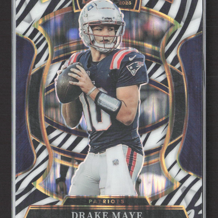 2025 Panini Select Prizm Concourse Drake Maye #80 Zebra
