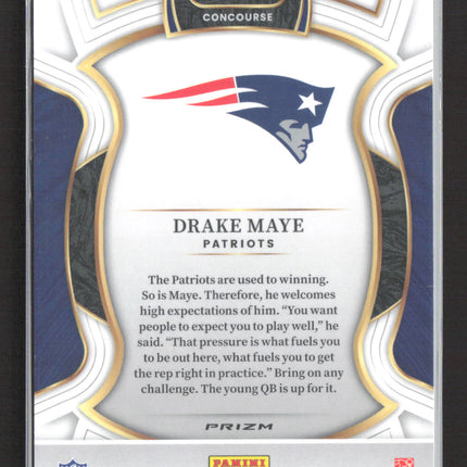 2025 Panini Select Prizm Concourse Drake Maye #80 Zebra