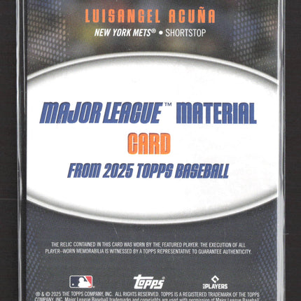 2025 Topps Major League Material Luisangel Acuna #MLM2-LAC Patch RC