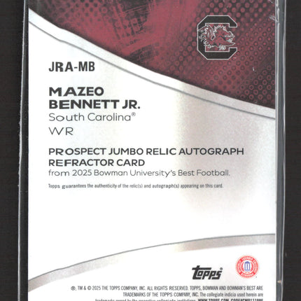 2025 Bowman University's Best Mazeo Bennett Jr. Purple 28/75 Patch Auto