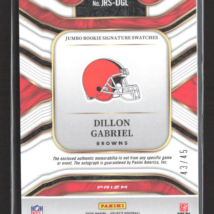 2026 Panini Select Prizm Dillon Gabriel #JRS-DGL 43/45 Patch RC Jumbo Patch Auto