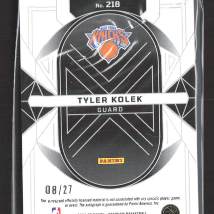 2025 Panini Obsidian Tyler Kolek #218 08/27 Patch RC Auto
