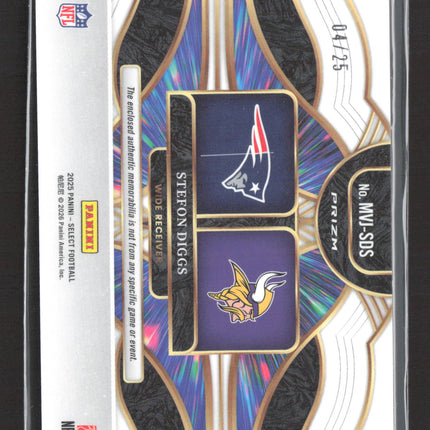 2026 Panini Select Multiverse Prizm Stefon Diggs #MVJ-SDS 04/25 Dual Patch