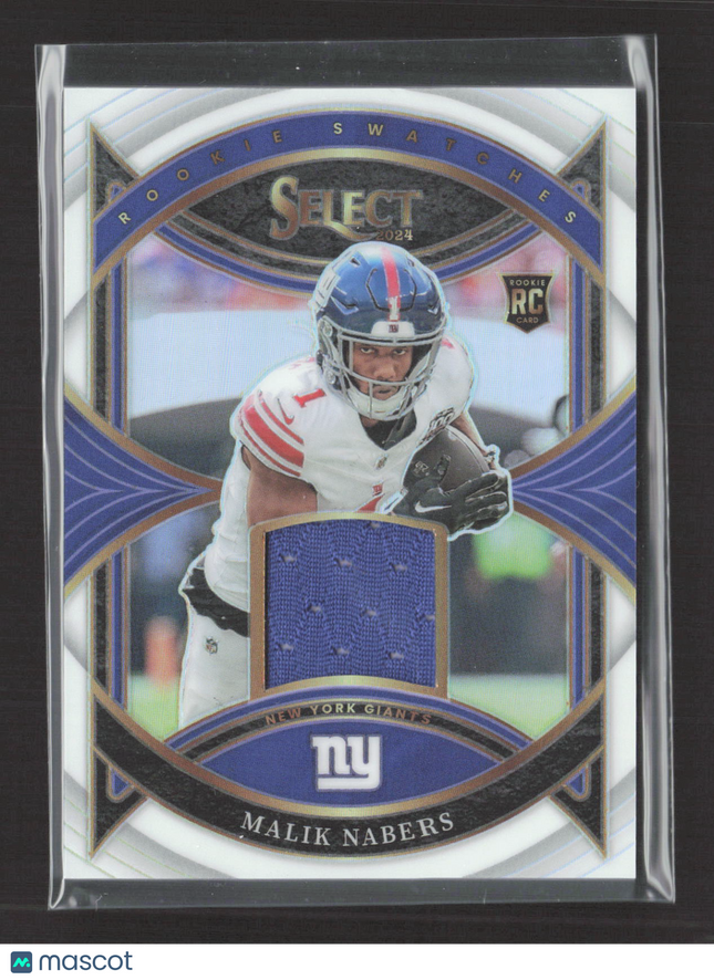 2024 Panini Select Rookie Swatches Malik Nabers #RS-MNS RC Rookie Jersey 34/75
