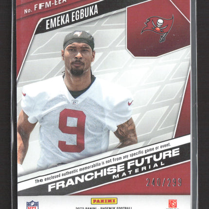 2025 Panini Phoenix Franchise Future Emeka Egbuka #FFM-EEA RC Jersey 240/299