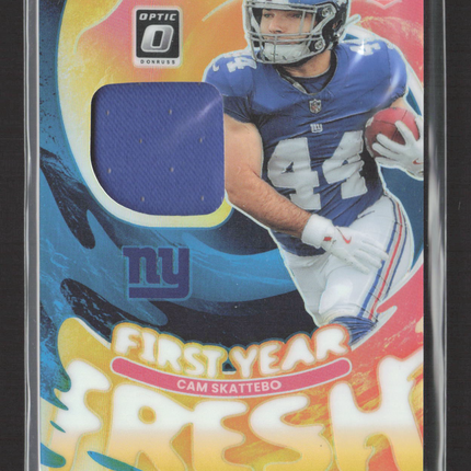 2025 Panini Donruss Optic First Year Fresh Cam Skattebo #FYFBH-CSO RC Jersey