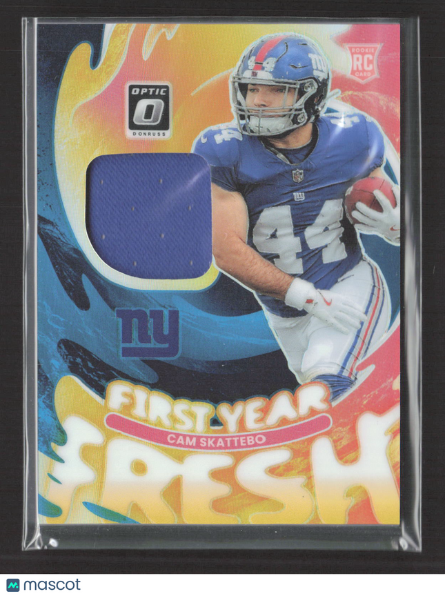 2025 Panini Donruss Optic First Year Fresh Cam Skattebo #FYFBH-CSO RC Jersey