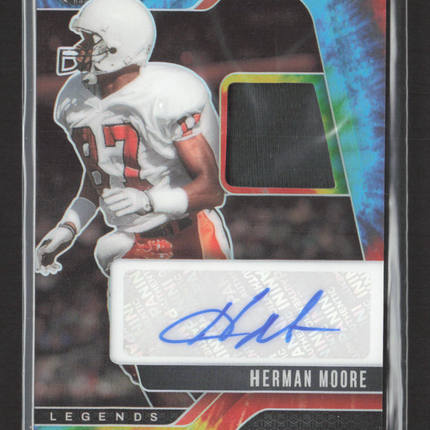 2025 Panini Prizm Draft Legends Herman Moore #LPA-HME Tie-Dye 07/25 Patch Auto