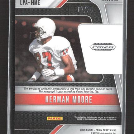 2025 Panini Prizm Draft Legends Herman Moore #LPA-HME Tie-Dye 07/25 Patch Auto